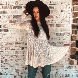 Free People coffee in the morning Tunic L NWT